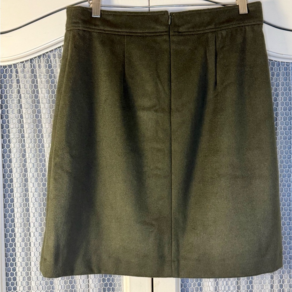 Classic Preppy Ann Taylor Olive Green Wool A-Line Skirt Women’s US Size 12 - Picture 4 of 4
